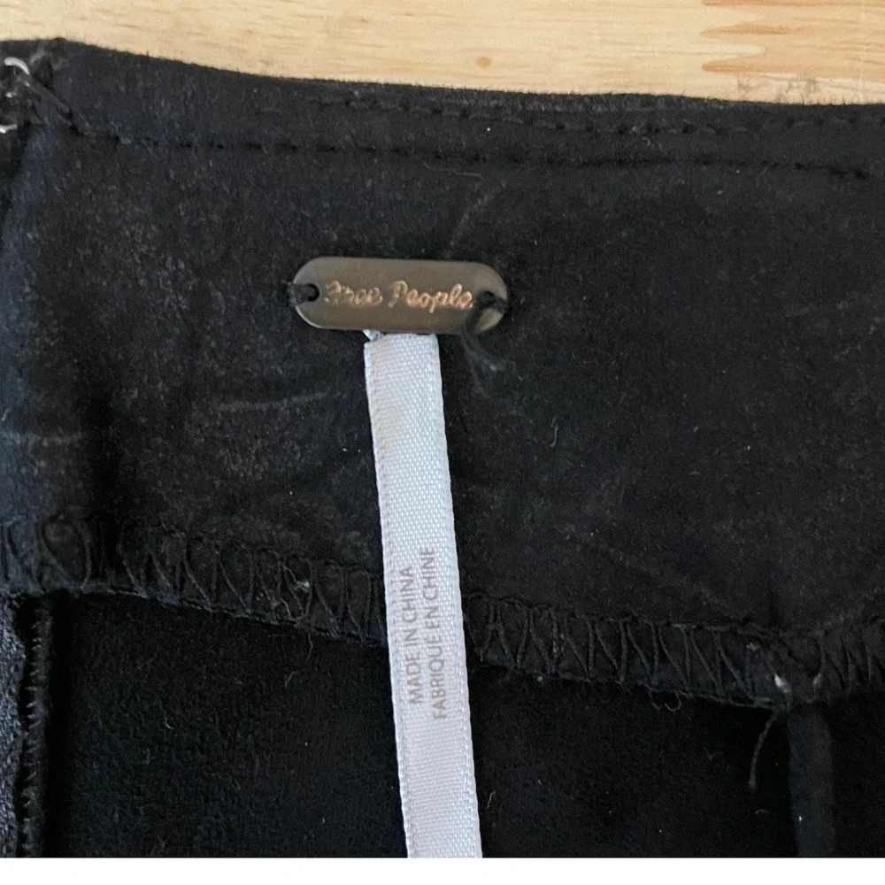 Free People Black Faux Leather Wrap‎ Midi Skirt XS